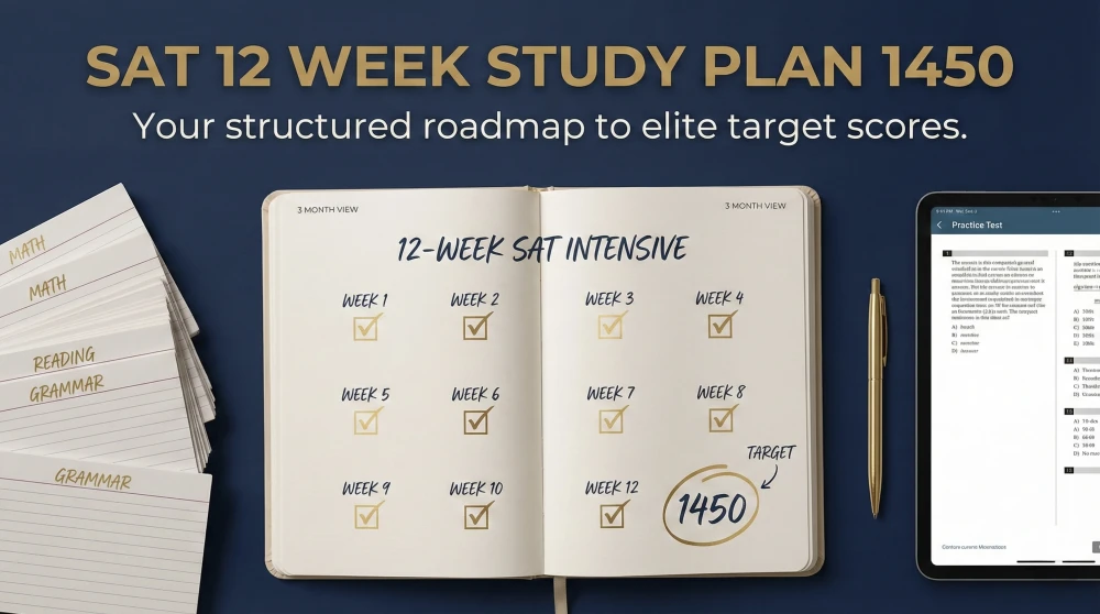 How to Reach 1450 in 12 Weeks: A Practical SAT Study Plan (Step-by-Step) 2026
