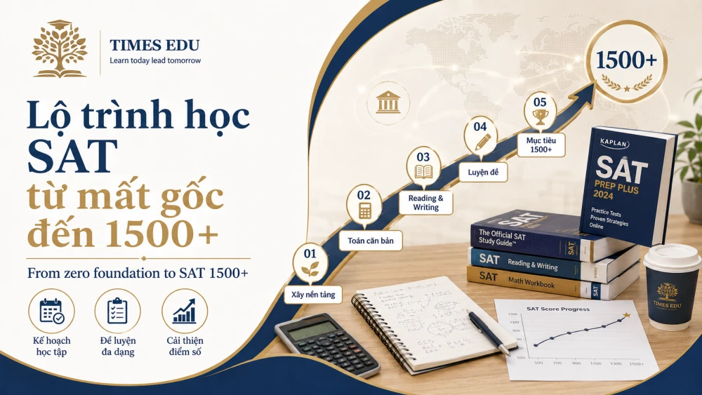 Lộ trình học SAT từ mất gốc đến 1500+ 2026