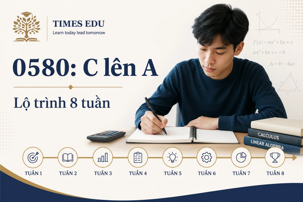 Lộ trình 8 tuần ôn IGCSE Mathematics (0580) từ mức C lên A 2026