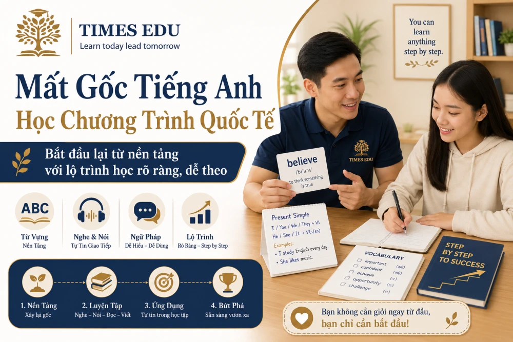 Mất gốc tiếng Anh học chương trình quốc tế có thể theo được không?