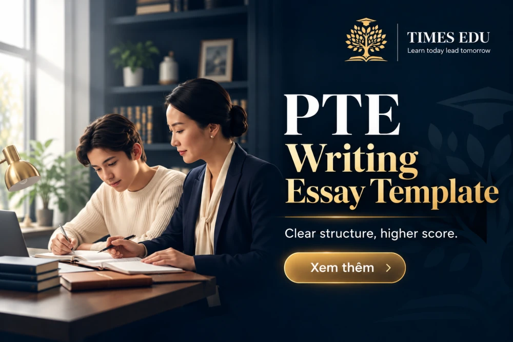 PTE Writing Essay Template 2026: Cấu trúc bài luận chuẩn để đạt điểm cao và ổn định