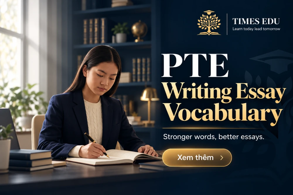 PTE Writing Essay Vocabulary 2026: Bộ từ vựng thiết yếu để nâng điểm bài luận PTE